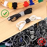 LJHOME 70 Pcs Reusable Cable Ties Management Straps Wire Tidy Organisers view 5