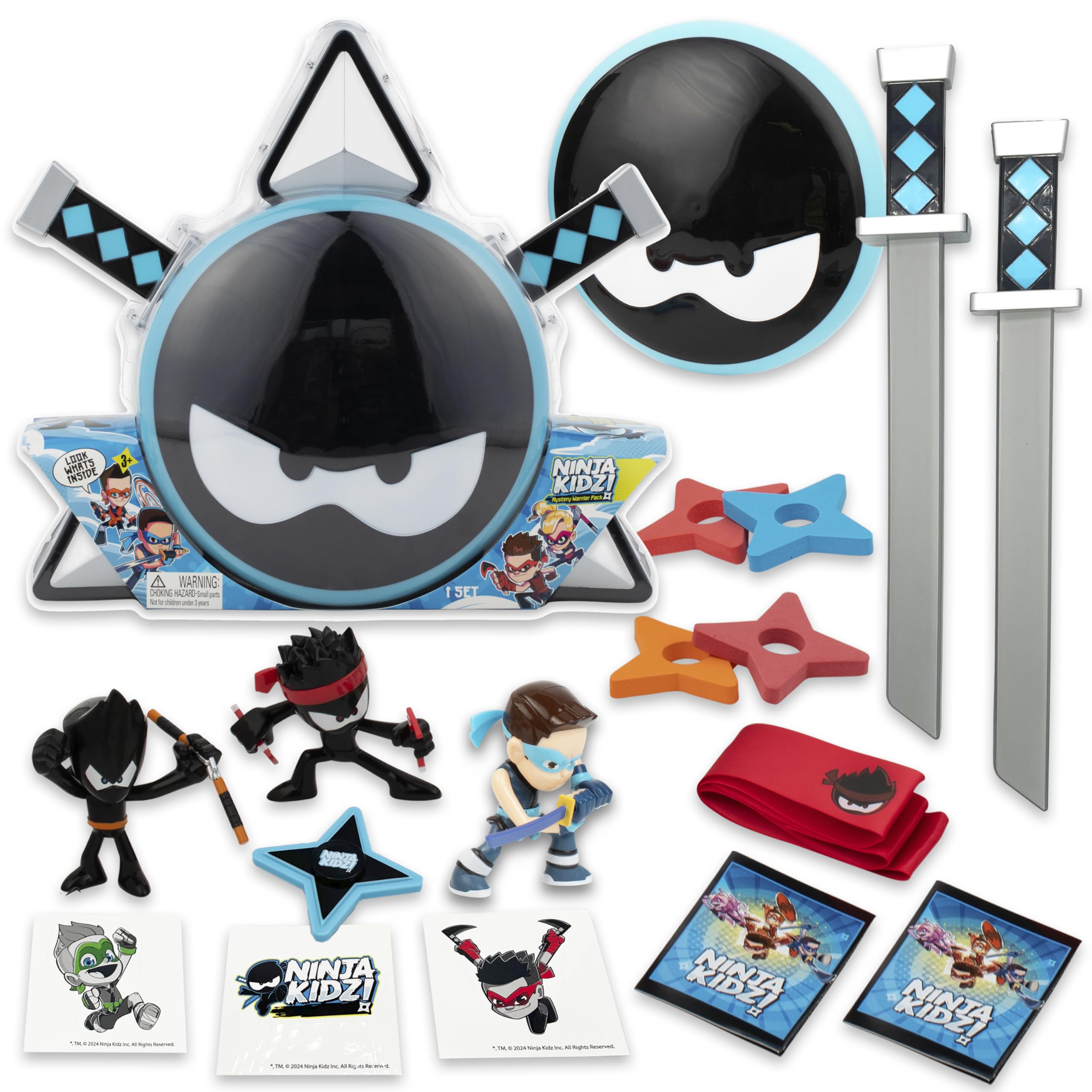 Ninja Kidz 4531 Mystery Warrior Pack with 18 Exciting Toys to Discover Inside, Officially Licensed Merch, Cartoon, Multicolour