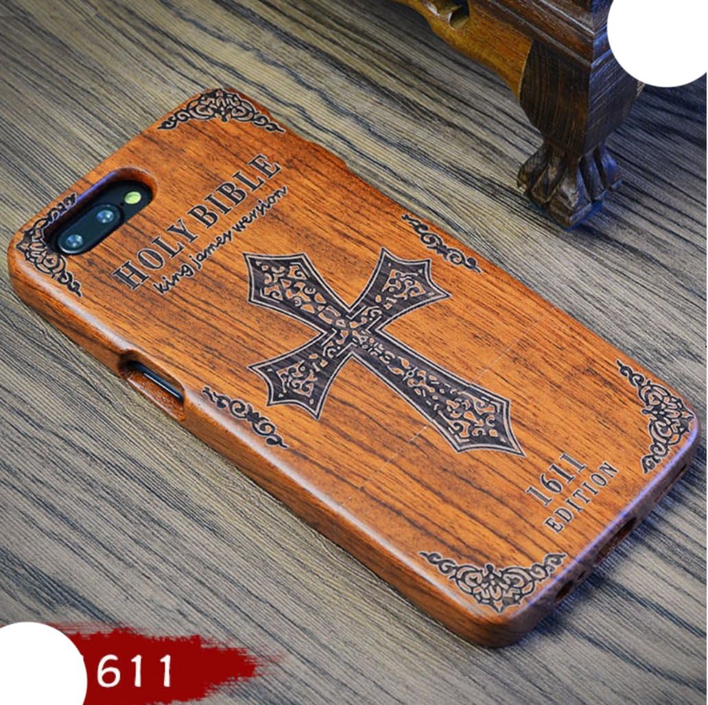 OnePlus5 Wooden Case, Very Light Slim Manual Wood Sculture Style Cover, WEIFA 2018 Newest Super Cool 2 In 1 Protection CellPhone Case For OnePlus 5 Cross Holy Bible 1611