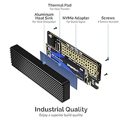 SABRENT NVMe M.2 SSD to PCIe X16/X8/X4 Card with