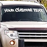 Custom Windshield Decal - Custom Decals for Cars, Truck, Window Lettering - UV Resistant Window Decals for Vehicles - Custom Car Decal Text Banner - Custom Windshield Sticker, Car Truck, SUV
