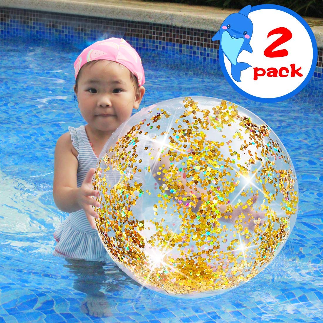 glitter filled beach ball