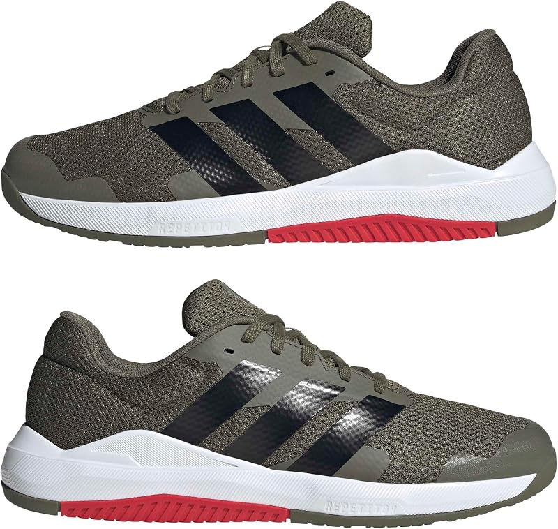 Sapatilhas de treino base para homem, Olive Strata/Core Black/Pure Ruby, 42 EU — foto 6 de 8