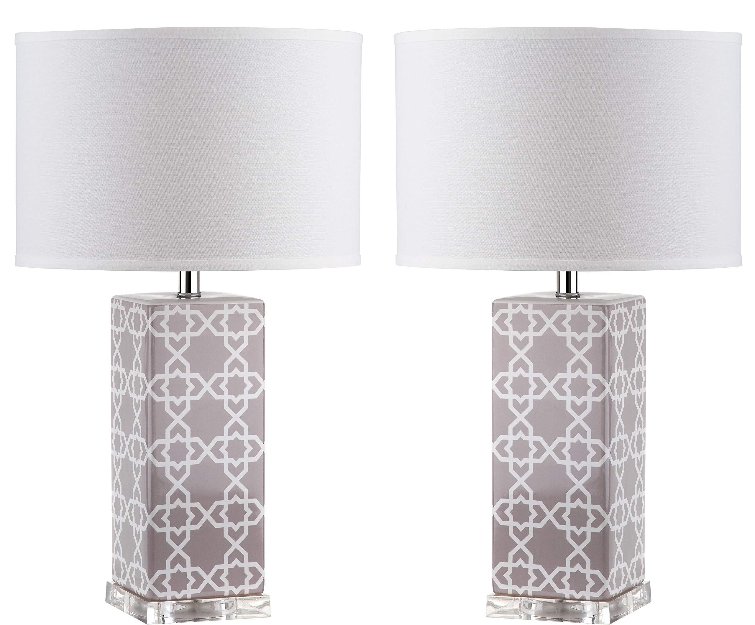 SAFAVIEH Modern Ceramic Table Lamps - Set of 2, in Grey