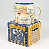 The Unemployed Philosophers Guild I Drink Therefore I Am - Featuring 23 Great Philosophical Quotes - Comes in a Fun Gift Box, 14 oz.
