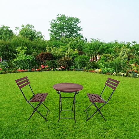 defacto Gartenmöbel Set 3-teilig Balkontisch Balkon Stühle Terasse ? Klappbar? Klapptisch Rund inkl 2 Klappstühle? Sitzgruppe