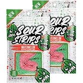 SOUR STRIPS Watermelon Flavored Sour Candy Strips | Deliciously Sour Chewy Candy Belts | Vegan Friendly Candies, 12 Strips per Pack, 2 Pack