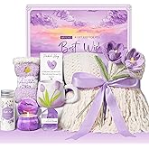 Birthday Gifts for Women Self Care Set Get Well Soon Gift Baskets, Relaxing Lavender Spa Gift Basket Care Package for Women, Unique Valentines Day Gifts for Her Mom Girlfriend Sister Best Friends Wife