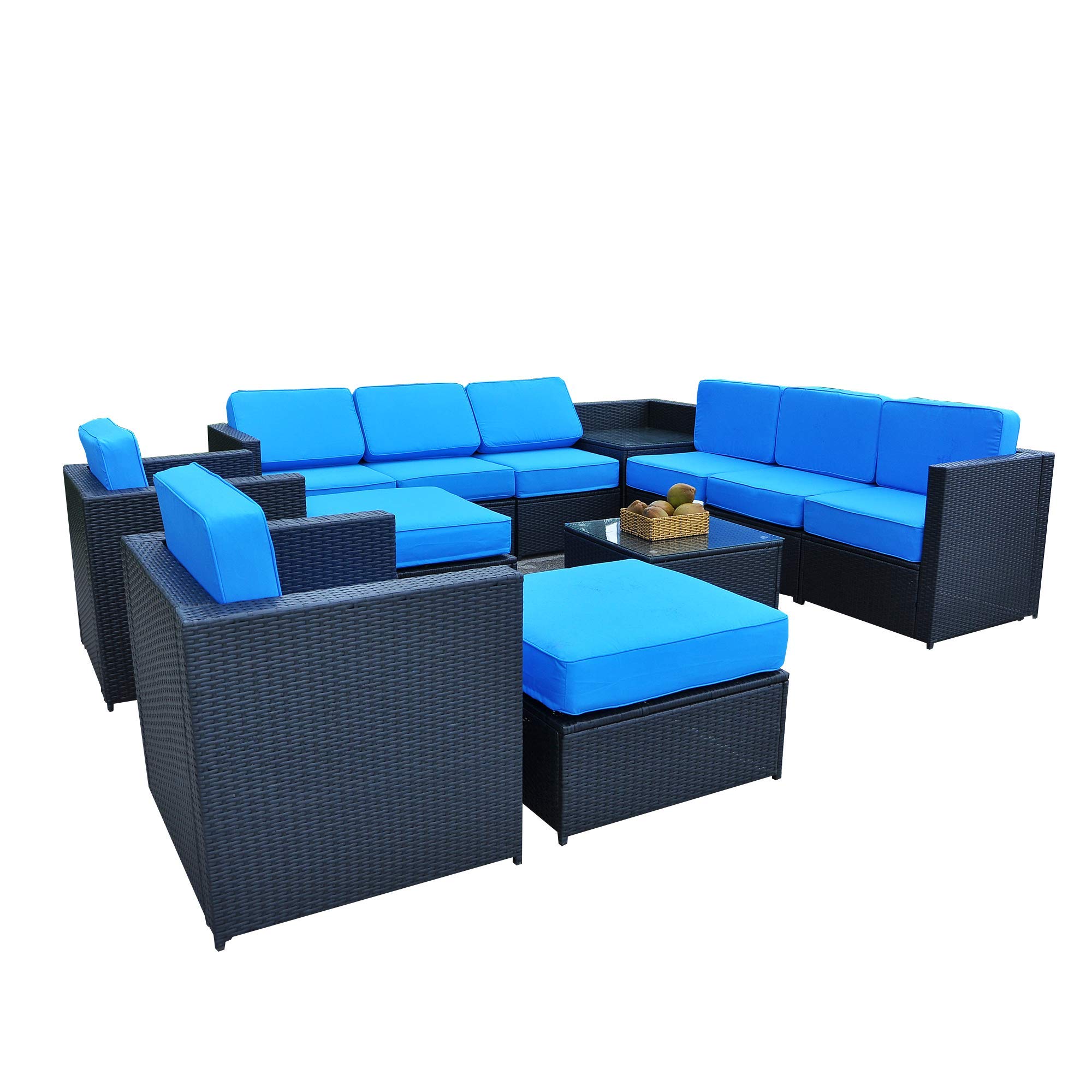 Mcombo 6085 1013 Patio Sectional Indoor Outdoor Sofa Furniture Set With Black Wicker 13 Piece Buy Online In Bahrain Mcombo Products In Bahrain See Prices Reviews And Free Delivery Over Bd 25 000 Desertcart