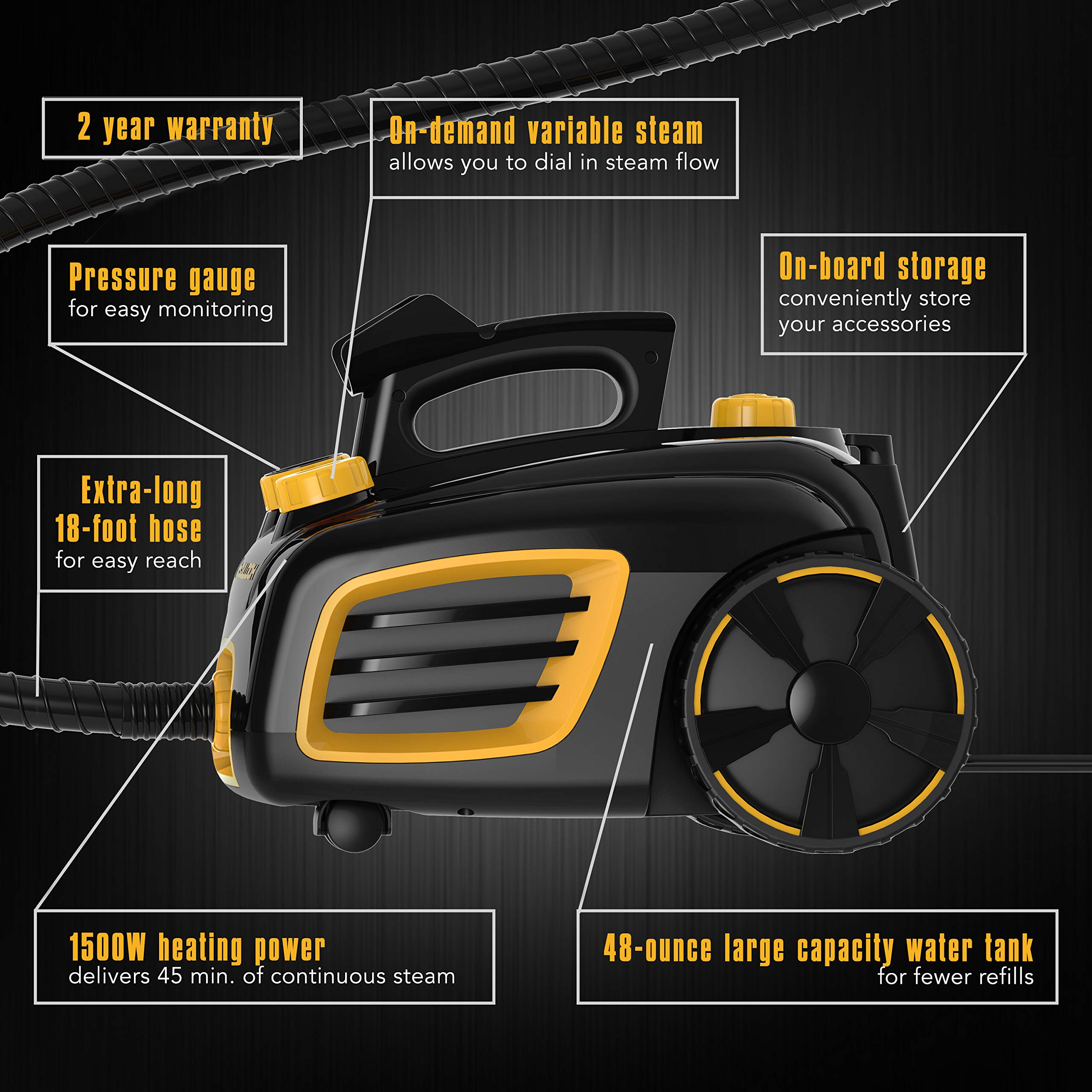 McCulloch MC1375 Canister Steam System,Black Buy Online in UAE