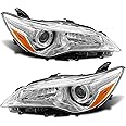 ADCARLIGHTS 2015 2016 2017 Camry Headlight Assembly Headlights for 2015-2017 Toyota Camry Headlamp Replacement Left and Right - Chrome Housing Pair