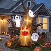 8FT Halloween Inflatable Scary Tree Decorations Blow Up Yard Decor | Halloween Blowups Yard Decoration Built-in LED Lights, Party Decorations,Giant Haunted House Decor,for Garden/Lawn by Kendane