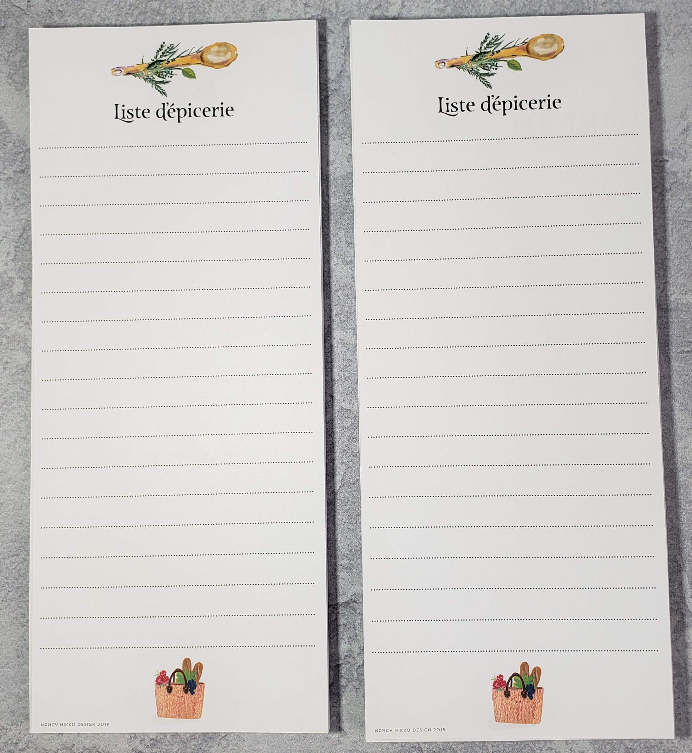 French Themed Grocery List Refrigerator Notepads - Set of Two Pads