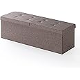 Otto & Ben 45" Storage Ottoman with SMART LIFT Top, Upholstered Tufted Bench, Foot Rest, Brown, 14.96"D x 44.88"W x 14.96"H