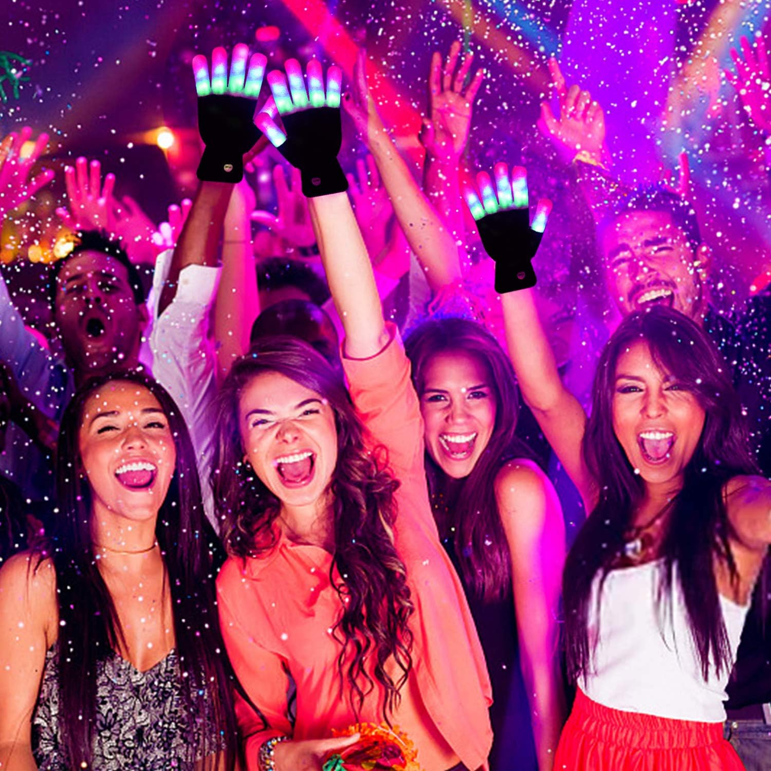 Led Gloves Light Up Gloves - Led Flashing Gloves - Finger Gloves For Halloween Novelty Party Supplies Toys: Clothing