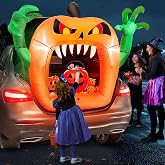 4ft Trunk or Treat Car Decorations Kit Inflatable Pumpkin with Built-in LED | Halloween Decorations Outdoor Outside, Trunk or Treat Decoration, Halloween Blow ups Yard garden, porch party Decoration