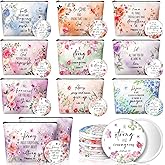 Meanplan 10 Pcs Christian Gifts for Women Christian Makeup Bag Inspirational Religious Canvas Makeup Bag Floral Bible Verse Pencil Pouch Cosmetic Bags for Women Return Christmas Church Prizes Gifts
