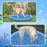 Jsdoin 100cm Dog Splash Pad Inflatable Pool Foldable Thickened PVC Blue view 6