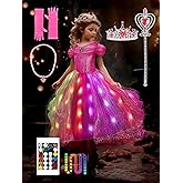 UPORPOR Princess Dress Up for Girls, Syncs with Music, App-Control Princess Costumes, RGB Led Light Up Halloween Costume