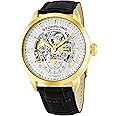 Stuhrling Original Mens Skeleton Automatic Dress Watch for Men with Alligator Embossed Leather Watch Strap & Mechanical Automatic Skeleton Watch Movement
