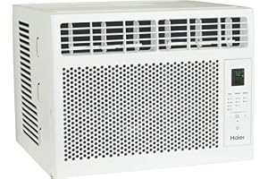 Haier Electronic Window Air Conditioner 6000 BTU, Efficient Cooling for Smaller Areas Like Bedrooms and Guest Rooms, 6K BTU Window AC Unit with Easy Install Kit, White