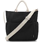 Prite Corduroy Tote Bag for Women Large Crossbody Hobo Shoulder Bag with Pockets Tote Handbag for Work,College,Shopping