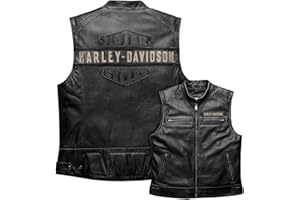 Jildish Iconic Harley HD Men’s Passing Link Leather Biker Vest – Davidson Motorcycle Road Warrior