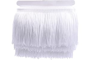 YYCRAFT 10 Yards 6 Inch Wide Tassel Curtain Fringe Trim by The Yard for DIY Sewing Crafts Clothing Curtains Decoration-White