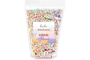 KIDU Dehydrated Marshmallow Bits 1 Pound Resealable Bulk Bag Cereal Assorted Colors And Shapes, Perfect For Easter, Saint Patrick's Day Celebration