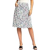 Viodia 25" Knee Length Skorts Skirts for Women with Zipper Pockets Stretchy Modest Aline Midi Skort for Casual Summer Travel
