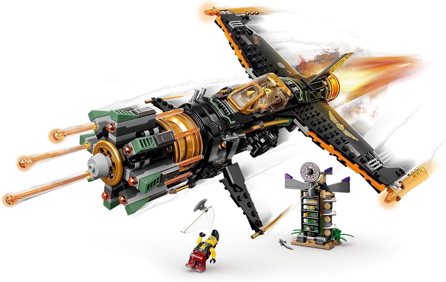 LEGO 71736 NINJAGO Legacy Boulder Blaster Aeroplane Toy with Prison and Collectible Gold Ninja Kai Figure, Gifts for Boys & Girls - Image 5