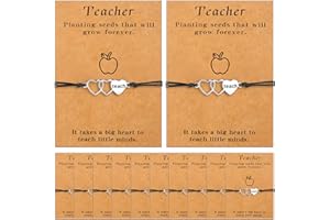 Highergo 12 Pcs Teacher Bracelets Appreciation Gifts Bulk Blessing Card Bracelets for Women Men Teacher Blessing Bangle Greeting Gift for Back to School Christmas