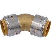 SharkBite Max 1 Inch 45 Degree Elbow, Push-to-Connect Brass Plumbing Fitting, UR660A