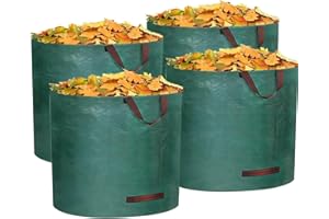 RISETEX 4-Pack 106 Gallon Leaf Bags & Yard Waste Collector - Reusable Standable Lawn/Garden/Camping Recycling Bags with 4 Handles, Portable Leaf Storage Container