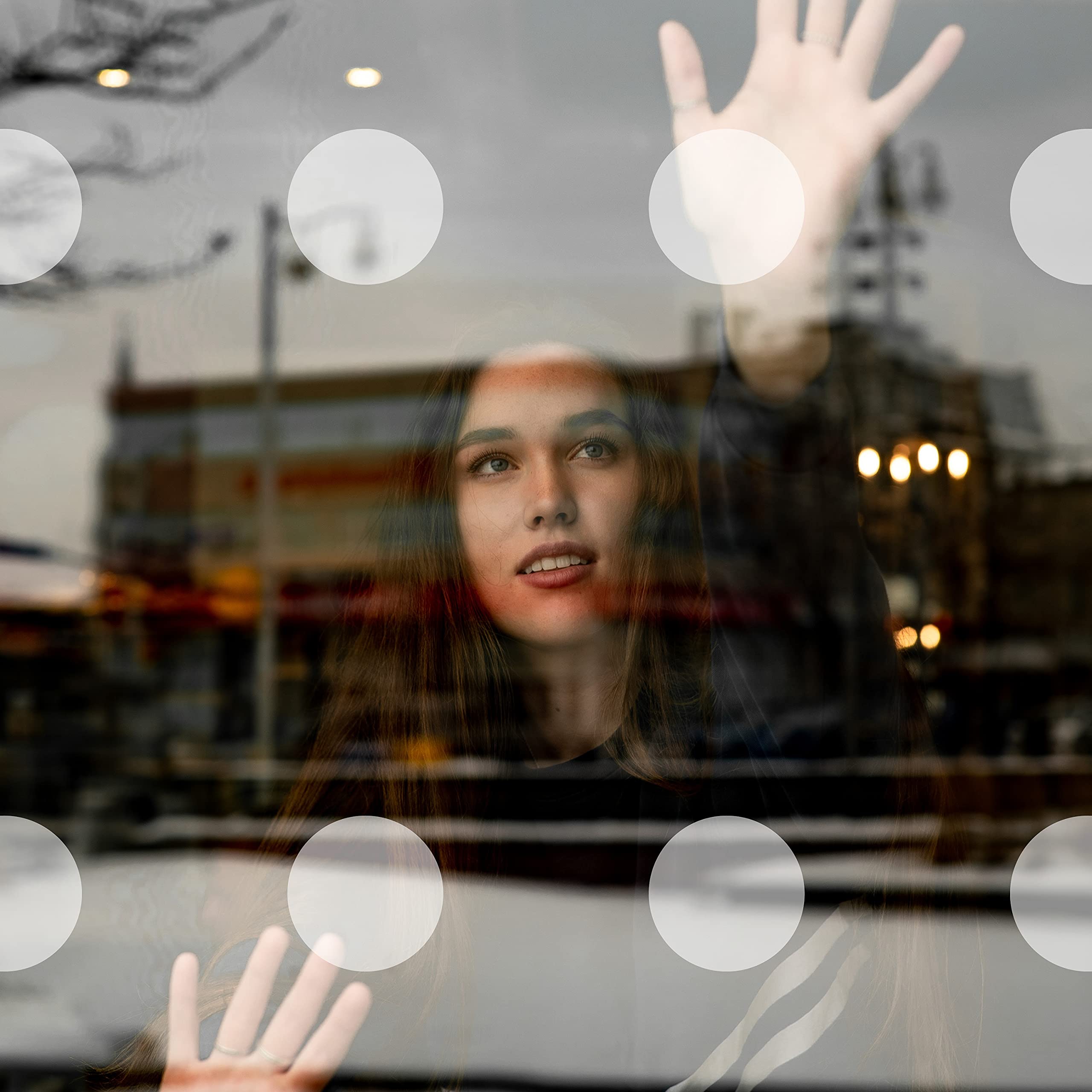 60 x 50mm Round Etched Glass Safety Windows Stickers for Glass | Manifestation Dots for Glass Awareness | Decals for Patio Doors, Windows, Partions, Balconies, Shower Doors