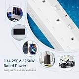 DEWENWILS 6 Way Surge Protected Extension Lead with Individual Switches 3M White view 3