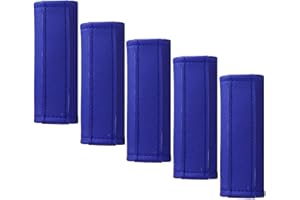 Gowraps Luggage Handle Wrap 5 Pack-Leather Luggage Handle Wraps for Suitcase/Handbag/Duffel Bag/Car Bright Luggage Identfier/Handle Covers/Grips Luggage Accessories for Travel 3.0 (Blue)