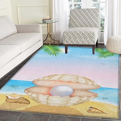 Amazon Com Pearls Rugs For Bedroom Pearl In Big Shell On