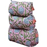 INDACORIFY 100% Cotton Block Print Cosmetic Toiletry Bags Boho Beauty Toiletry Kits Travel Case Pouch for Women's Printed Cotton Tote Bag (Pattern- 7)