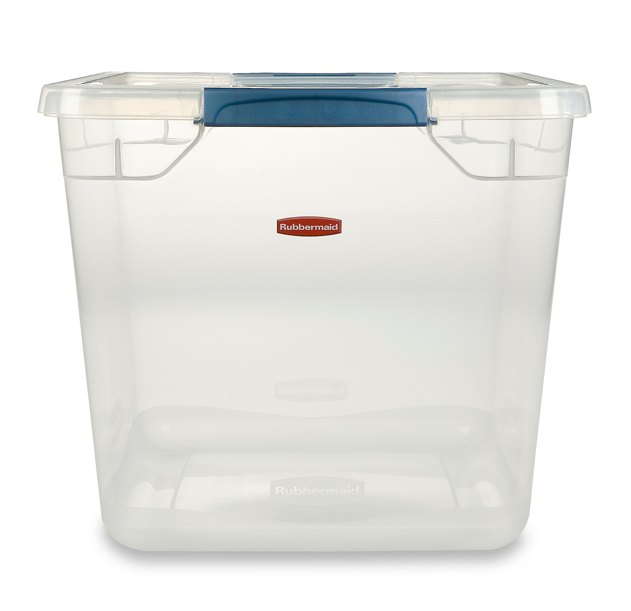 Clever Store Latching Storage Tote Container, Clear, 30-Qt 