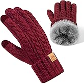 PPAOEH Winter Gloves for Women, Womens Gloves Cold Weather Thermal Warm Fleece Lined, Touchscreen Gloves for Christmas Gifts