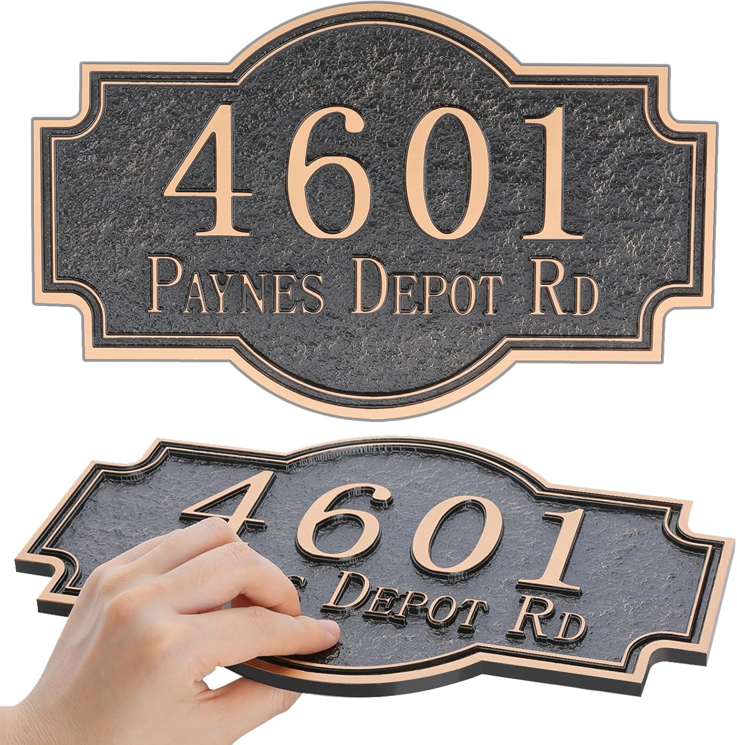 Plaques & Wall Art - Artmake Address Plaque Hand-Carved - House Number Plaque,Address Sign Plate,Personalized Home Address Sign Plaque for Outdoor House,Office,Hotel,911 Visibility Large Option 12 x 7.8 inch