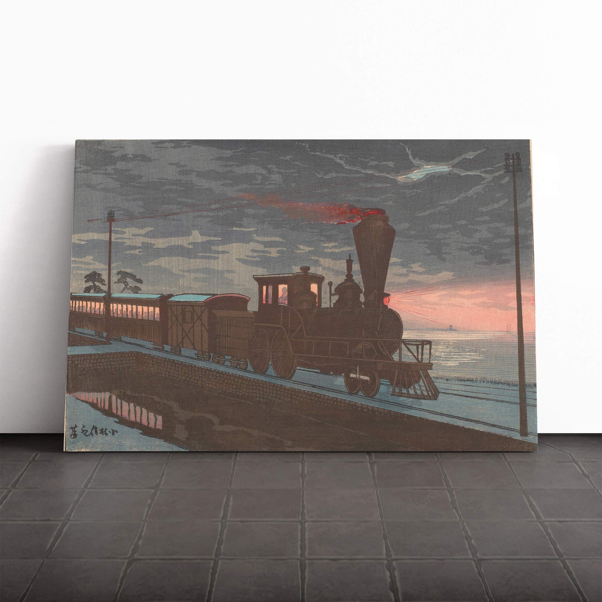 Wall Kobayashi Kiyochika Japanese Oriental Art (4) Canvas Print | Gallery Wrapped 30mm Frame Wall Art | 20x14 inches | Ready to Hang | Asian Picture | Living Room Bedroom Lounge Office