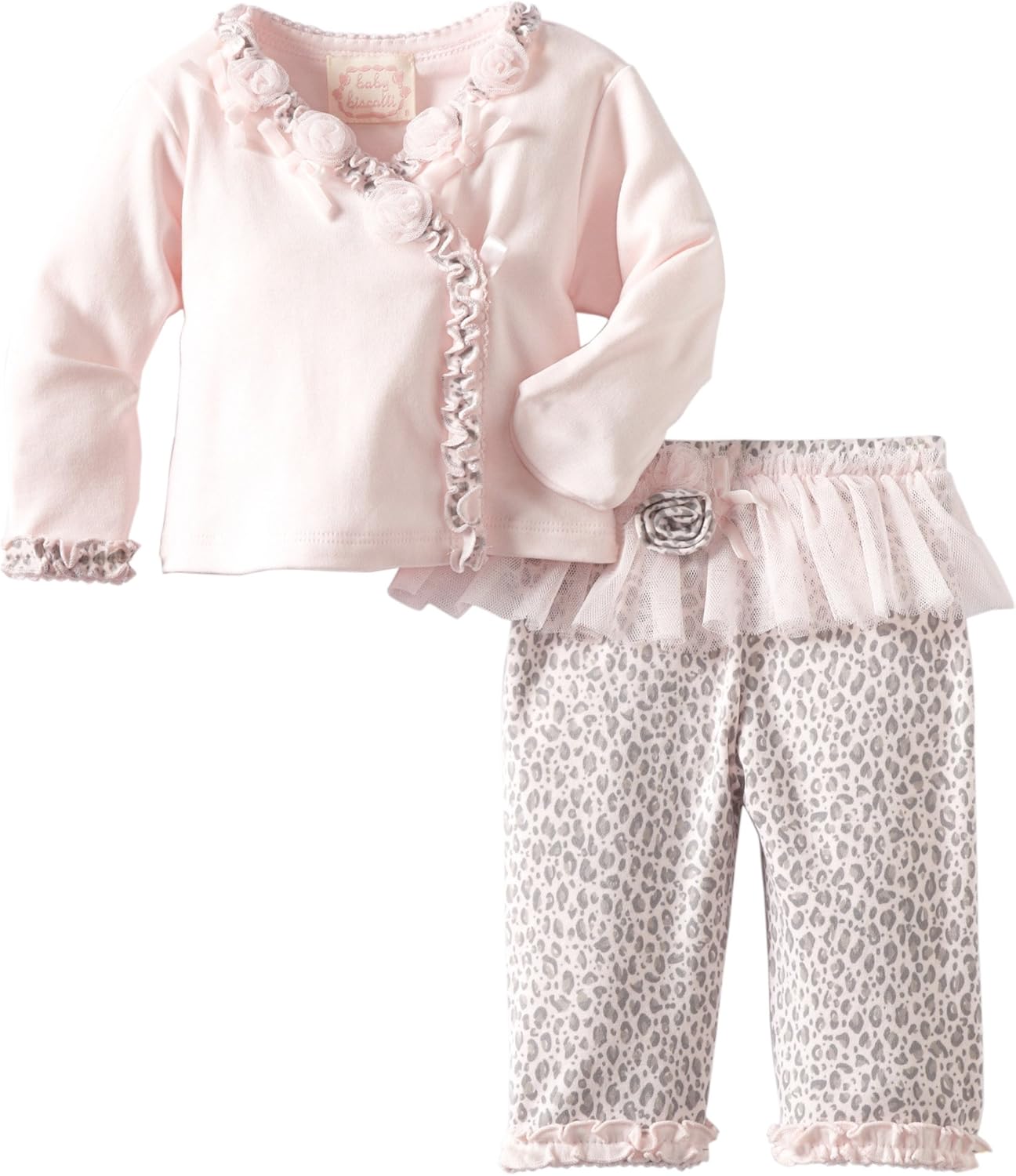 Biscotti Baby Girls' Newborn Leopard Lullaby Top with Pant