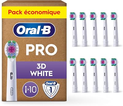 Brossettes de Rechange 3D White, lot de 10, Blanches