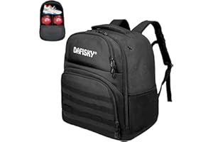 DAFISKY Bowling Ball Bag 2 Ball Bowling Backpack for Single or 2 Balls with Shoes Compartment Fits Up to US Size 15