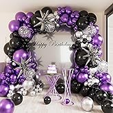 Metallic Purple Balloon Garland Arch Kit,127Pcs Metallic Purple Balloon Sliver Confetti Balloon for Graduation Baby Shower Birthday Wedding Gender Reveal Party Decorations
