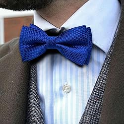 Barry.Wang Royal Blue Bow Ties for Men Pre-tied Bow