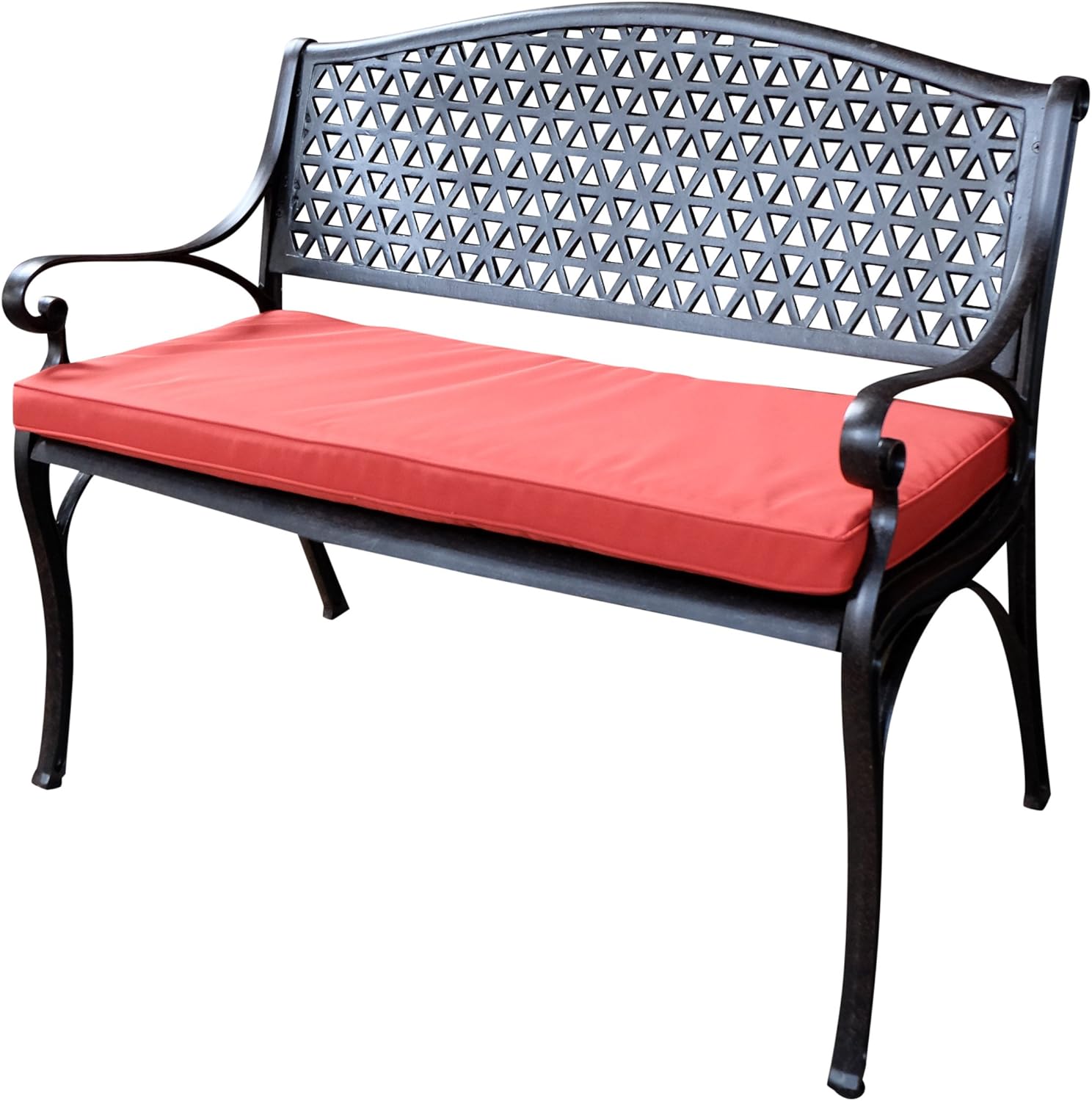 Lazy Susan Furniture July Metal Garden Bench, Antique Bronze