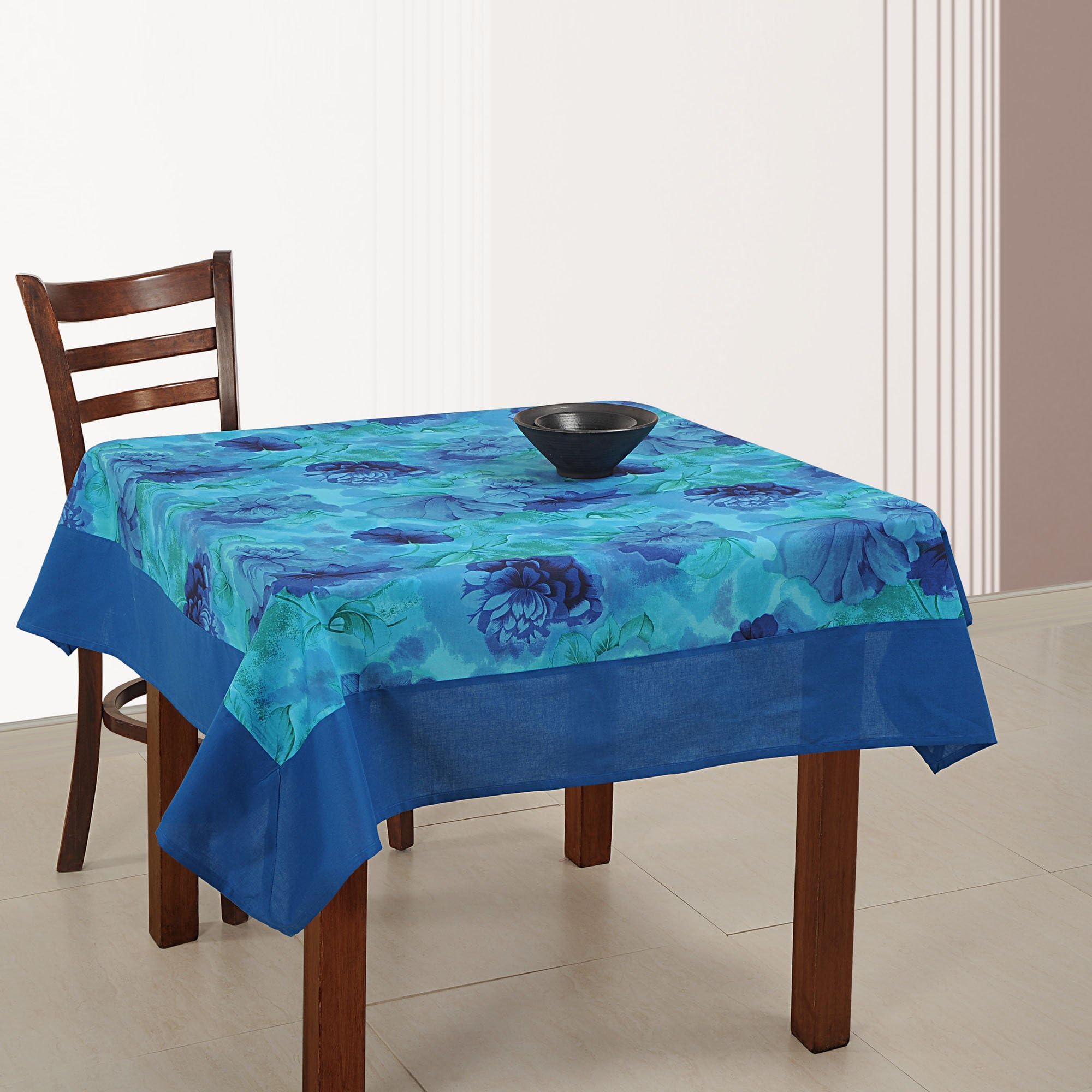 ShalinIndia Table Décoration 54 Inches Indian Square Tablecloth 4 Seater Cotton Floral Print